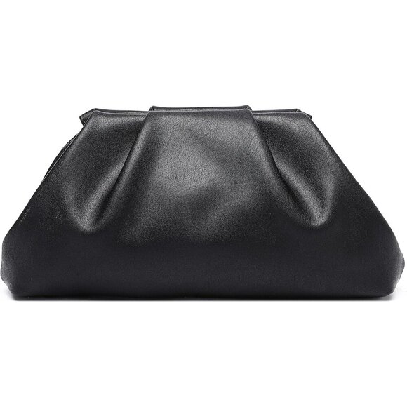 🆕Women Black PU Leather Clutch Purse Elegant Evening Bag Formal Luxurious - Picture 4 of 9